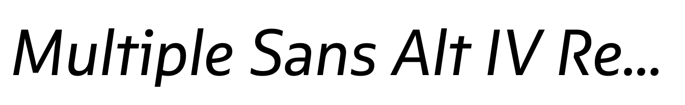 Multiple Sans Alt IV Regular Italic